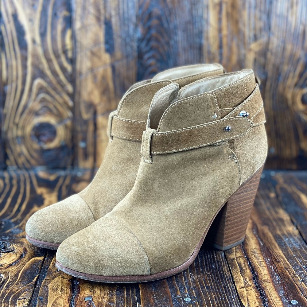 Rag & Bone Harrow Camel Suede Ankle Boots Women Size EU 37.5 / US‎ 7.5